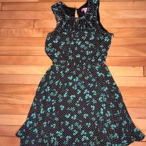 Black and Teal Floral Dress
